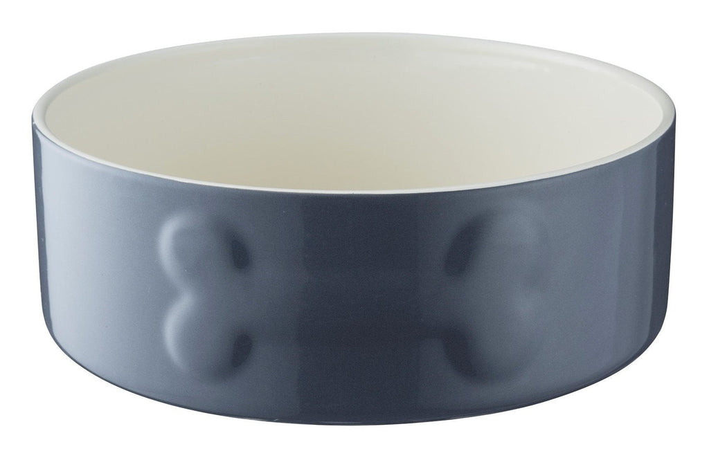 Mason Cash Ceramic Dog Bowl, 20 cm Grey 1 Count (Pack of 1) - PawsPlanet Australia