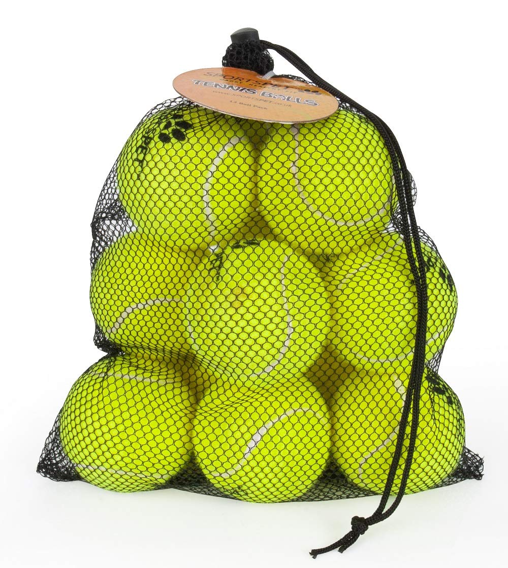 SPORTSPET Tennis Balls for Dogs - Durable - Extra High Bounce - Non Toxic - Floats - (12 pack) - PawsPlanet Australia