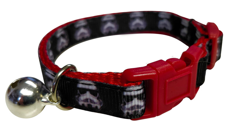 Spoilt Rotten Pets Red Buckle Space Trooper Quality Exclusive Cat Collar Range Safety Buckle & Bell, multi - PawsPlanet Australia