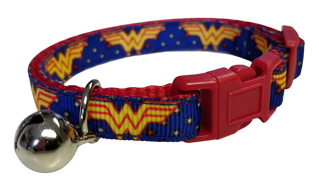 Spoilt Rotten Pets Blue & Yellow Wonder Cat Collar With Bell & Safety Buckle - PawsPlanet Australia