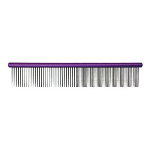 GROOM PROFESSIONAL Spectrum Aluminium Comb 50/50 Purple 25cm - PawsPlanet Australia