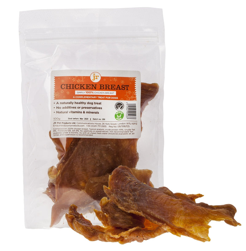 200g Human Grade Dried Chicken Breast Jerky Dog Treat Chew Food Supplied By JR Pet Products - PawsPlanet Australia