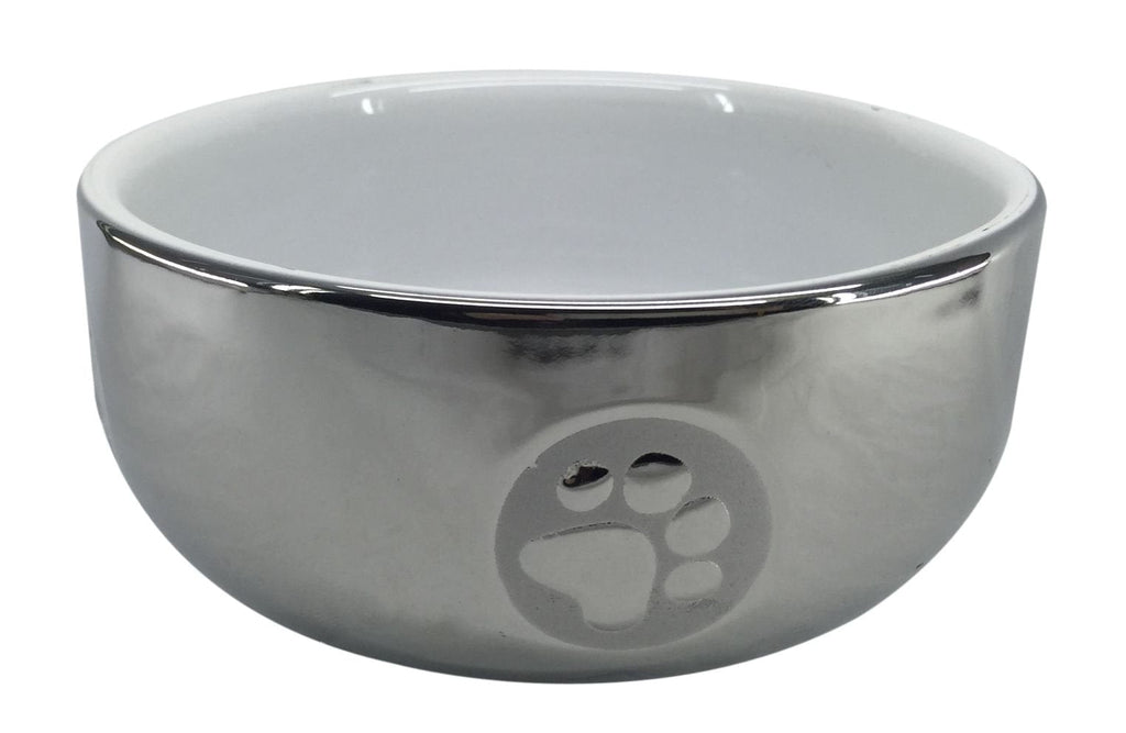 Bubimex 3851 Ecuelle Silver Ceramic Dog Bowl 1.6 L 1,6 L - PawsPlanet Australia