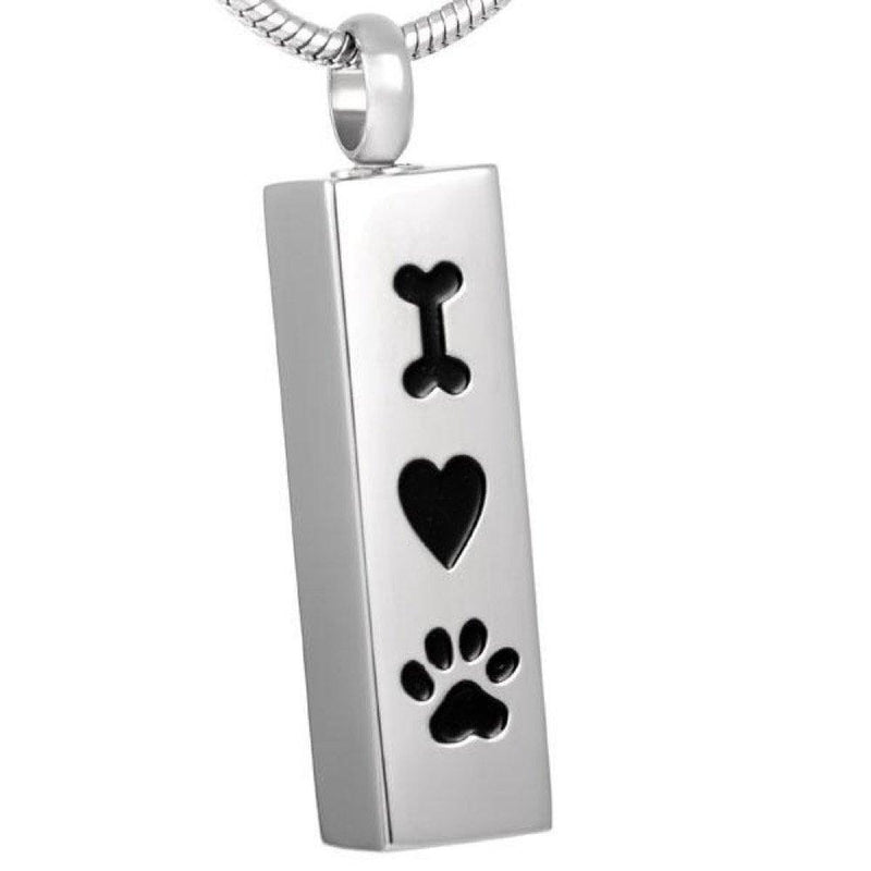 Cherished Urns Silver I Heart Paw Print Memorial Ash Keepsake Cremation Pendant - PawsPlanet Australia