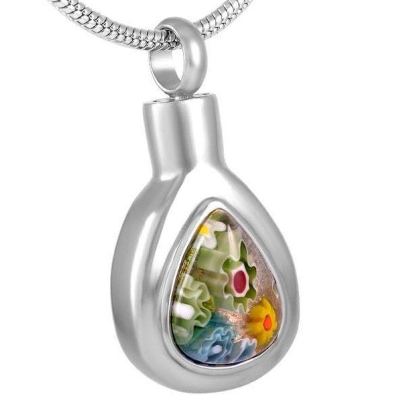 Cherished Urns Multicolour Glass Water Drop Memorial Ash Keepsake Cremation Pendant - PawsPlanet Australia