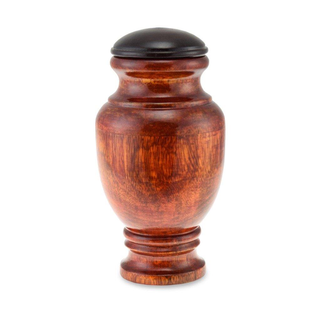 Cherished Urns Sennen Wooden Rounded Urn Pet Cremation Urn - Small. Capacity of 50 cubic inches - PawsPlanet Australia