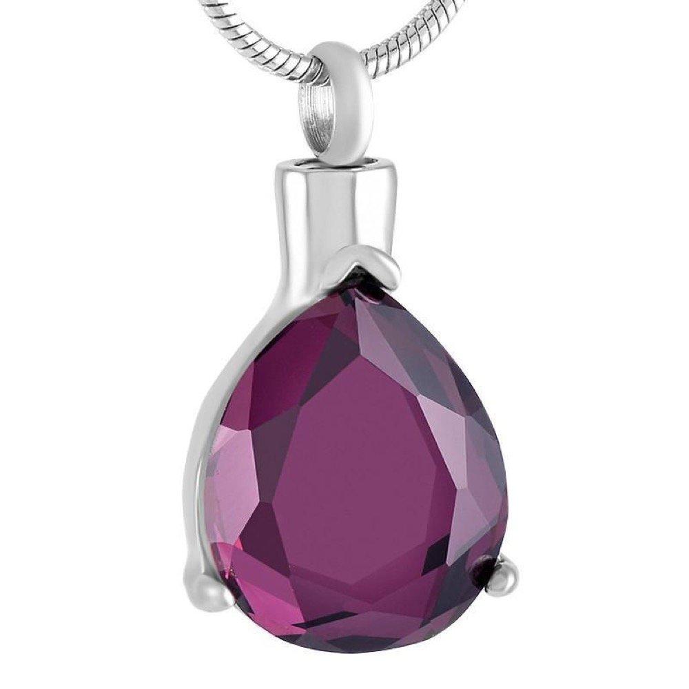 Cherished Urns Purple Drop Memorial Ash Keepsake Cremation Pendant - PawsPlanet Australia