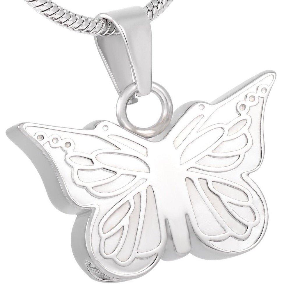 Cherished Urns Silver Butterfly Memorial Ash Keepsake Cremation Pendant - PawsPlanet Australia