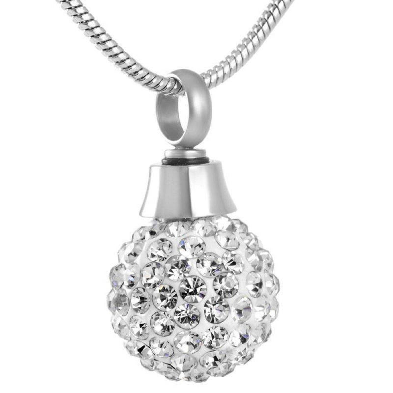 Cherished Urns Ball Crystal Memorial Ash Keepsake Cremation Pendant - PawsPlanet Australia