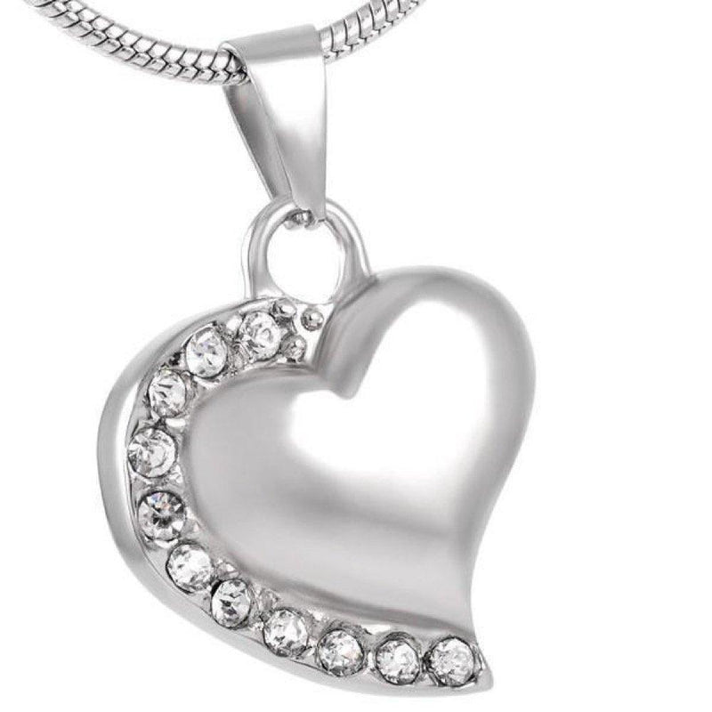 Cherished Urns Heart with Stones Memorial Ash Keepsake Cremation Pendant - PawsPlanet Australia