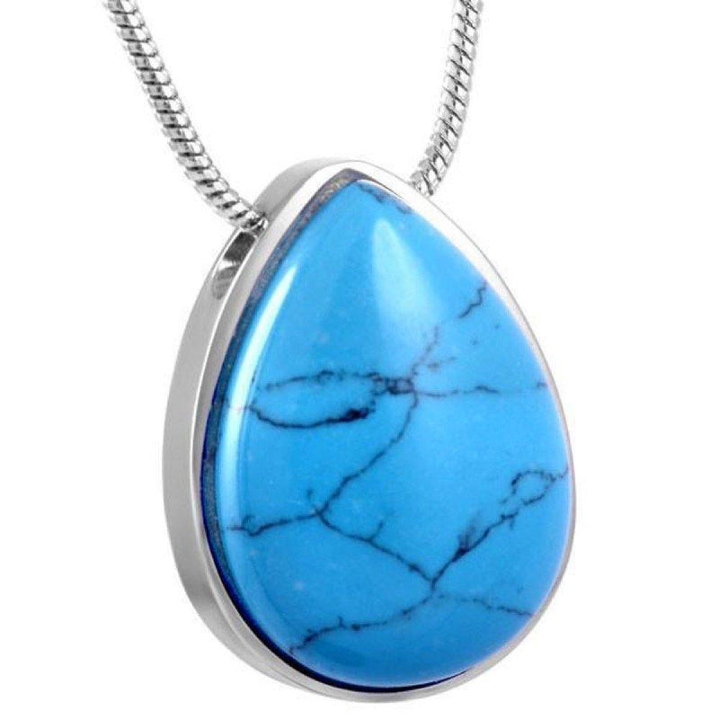 Cherished Urns Blue Drop Memorial Ash Keepsake Cremation Pendant - PawsPlanet Australia