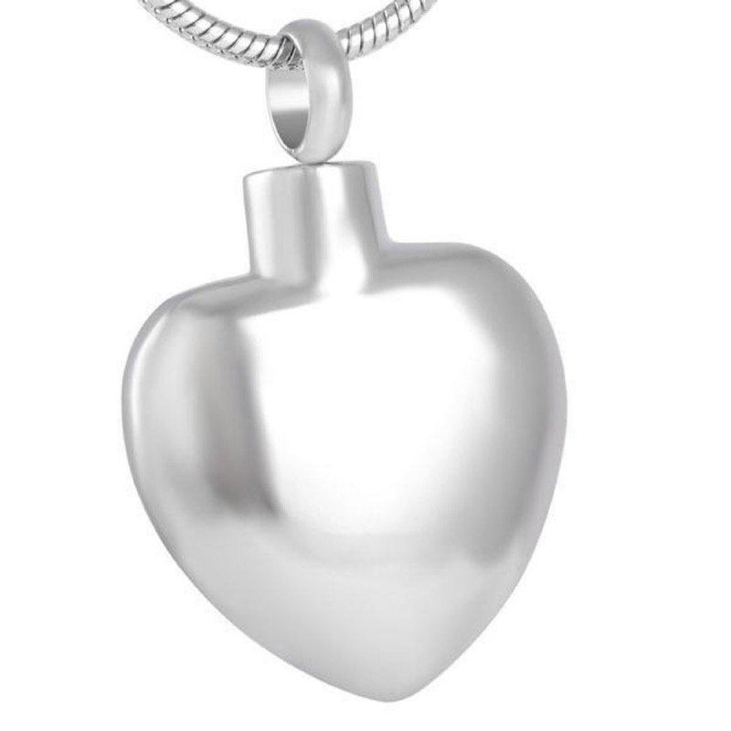 Cherished Urns Plain Heart Memorial Ash Keepsake Cremation Pendant - PawsPlanet Australia