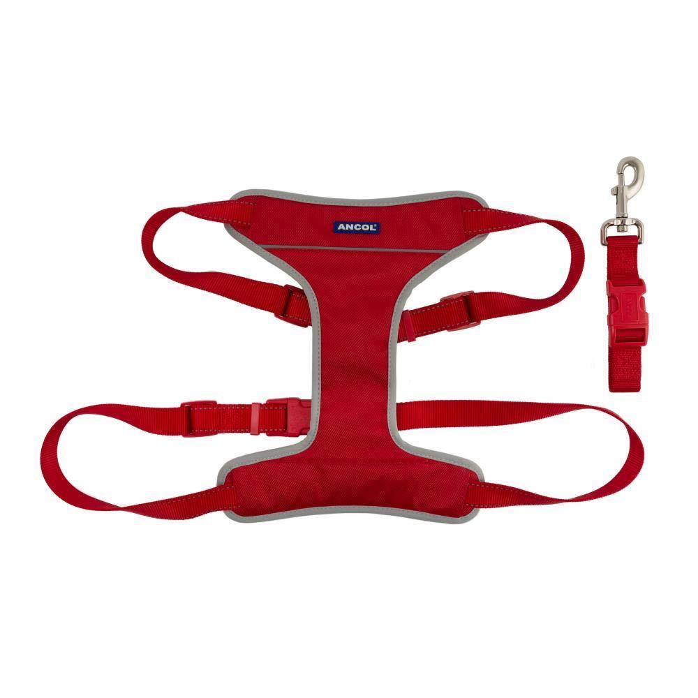 Other Nylon Travel & Exercise Harness Red Medium 42-66cm, Clear - PawsPlanet Australia