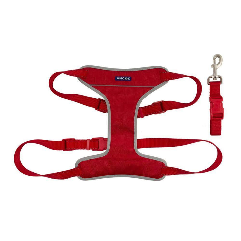 Other Nylon Travel & Exercise Harness Red Medium 42-66cm, Clear - PawsPlanet Australia