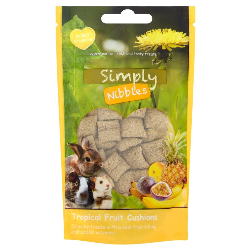 Simply Nibbles Tropical Fruits Cushions, 50g - PawsPlanet Australia