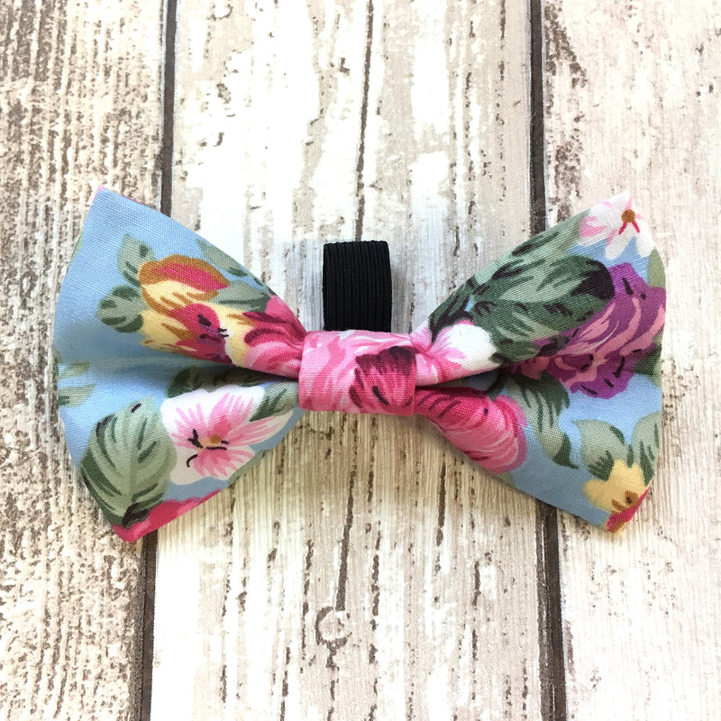 Ditsy Pet Rose Floral Dickie Bow L Large - PawsPlanet Australia
