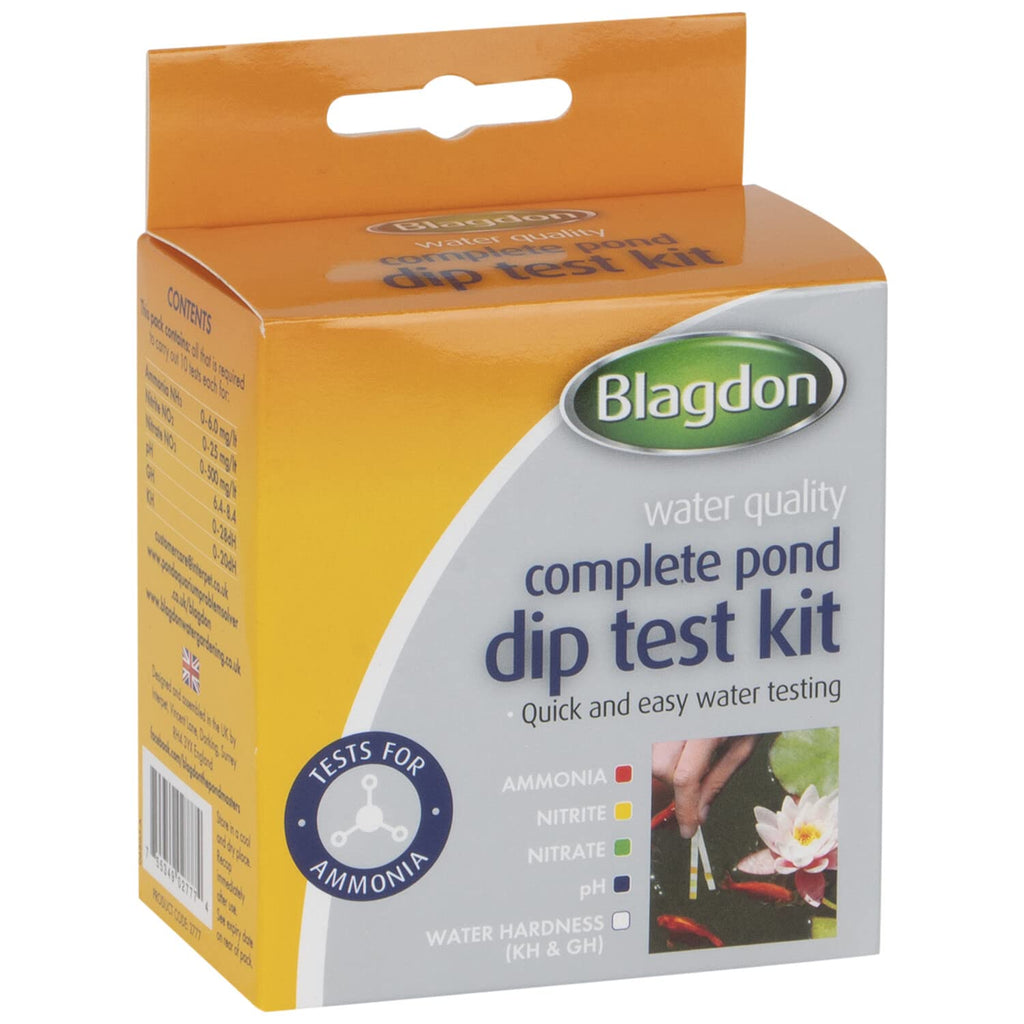 Blagdon Quick & Easy Complete Pond Water Quality Dip Test Kit, Ammonia, Nitrite, Nitrate, pH, Water Hardness (CH & GH) 1 White - PawsPlanet Australia