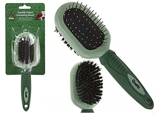 Deluxe Crufts Soft Grip Double Sided Grooming Brush - PawsPlanet Australia