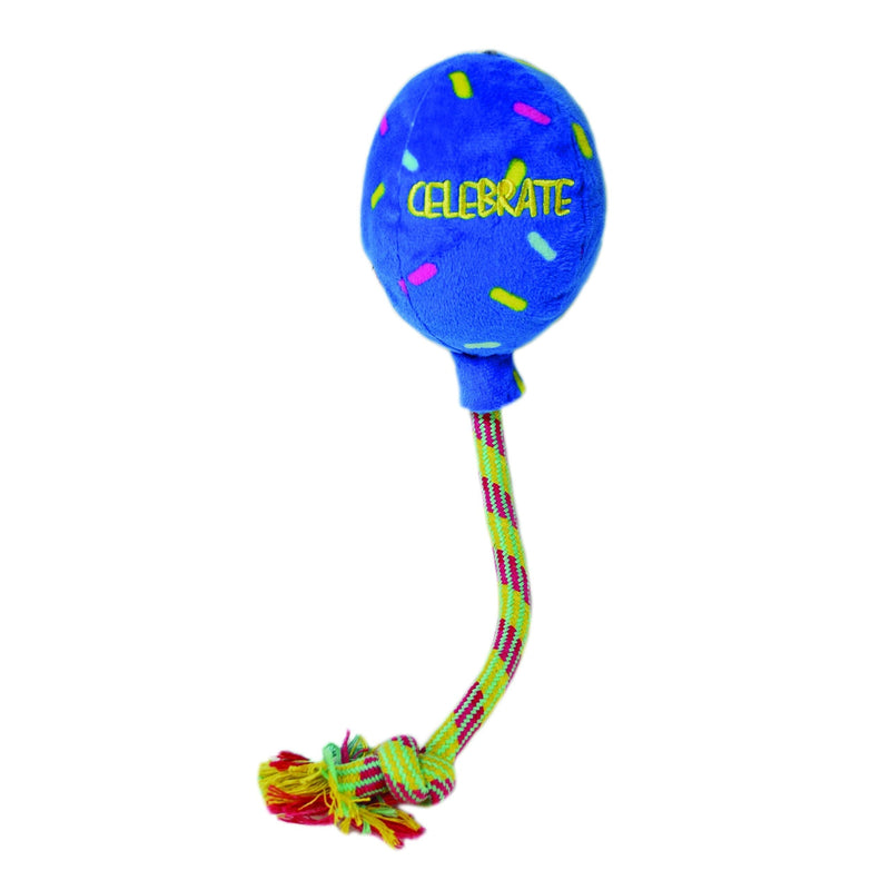 KONG - Occasions Birthday Balloon - Festive Fetch Toy for Interactive Play - For Large Dogs (Blue) - PawsPlanet Australia