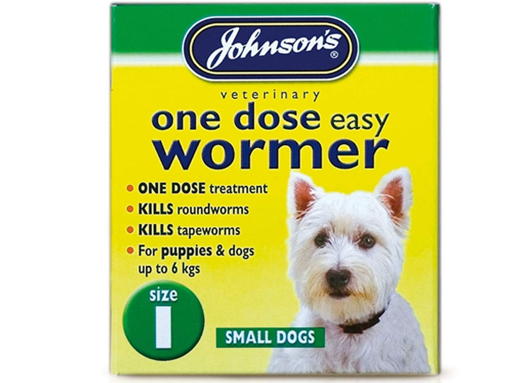 John-sons One Dose Easy Wormer Tablet Worming Tablet Dog Dewomer Tablets (1 - small dog/puppies up to 6kg) 1 - small dog/puppies up to 6kg - PawsPlanet Australia