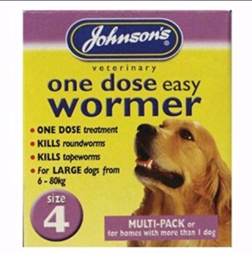 Johnson's EASY DOSE WORMER SIZE 4 (X-LARGE DOGS & MULTI-DOG HOUSEHOLDS) 8 TABLETS PER PACK – 1, 3 OR 6 PACKS (3 PACKS) 3 PACKS - PawsPlanet Australia