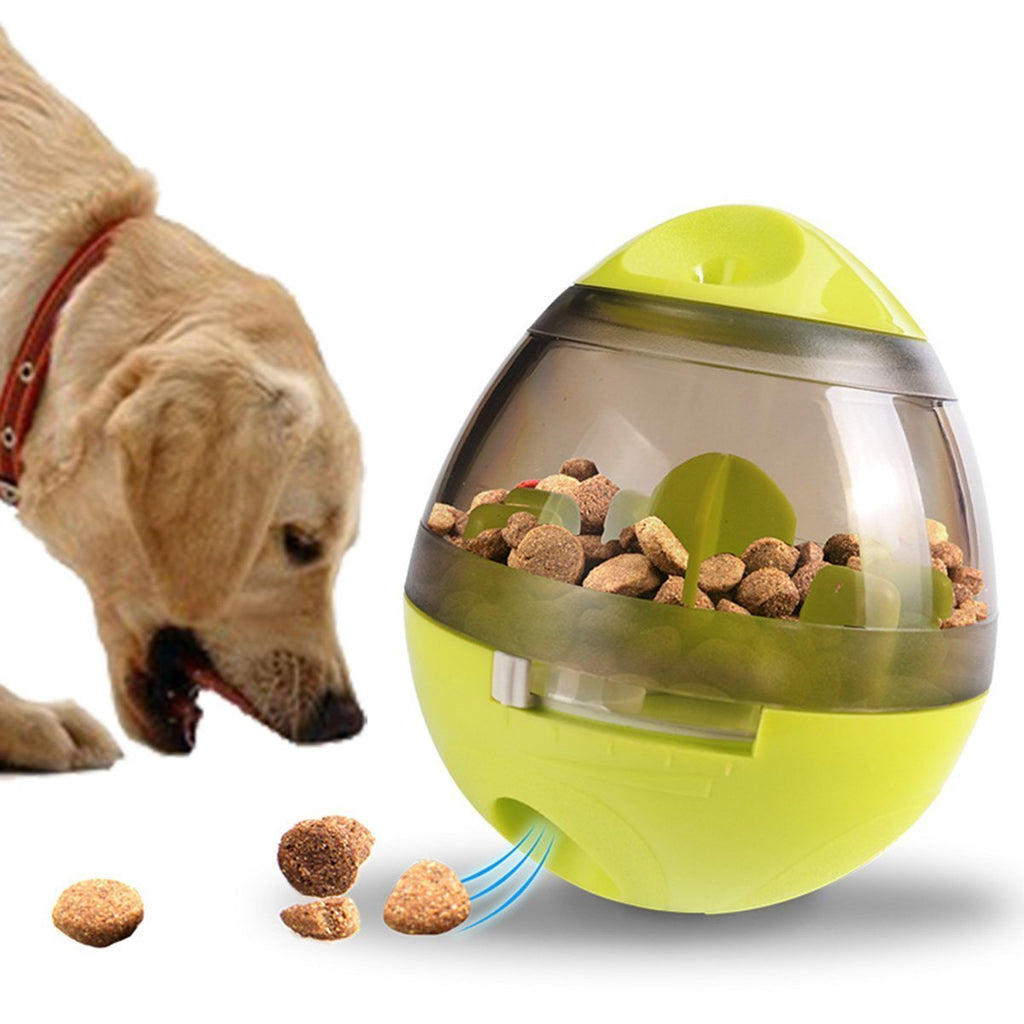 Pet Food Ball, FUN and INTERACTIVE Treat, Dispensing Ball for Dogs & Cats, Increases IQ and MENTAL Stimulation, Best Alternative to Bowl Feeding (Green) - PawsPlanet Australia