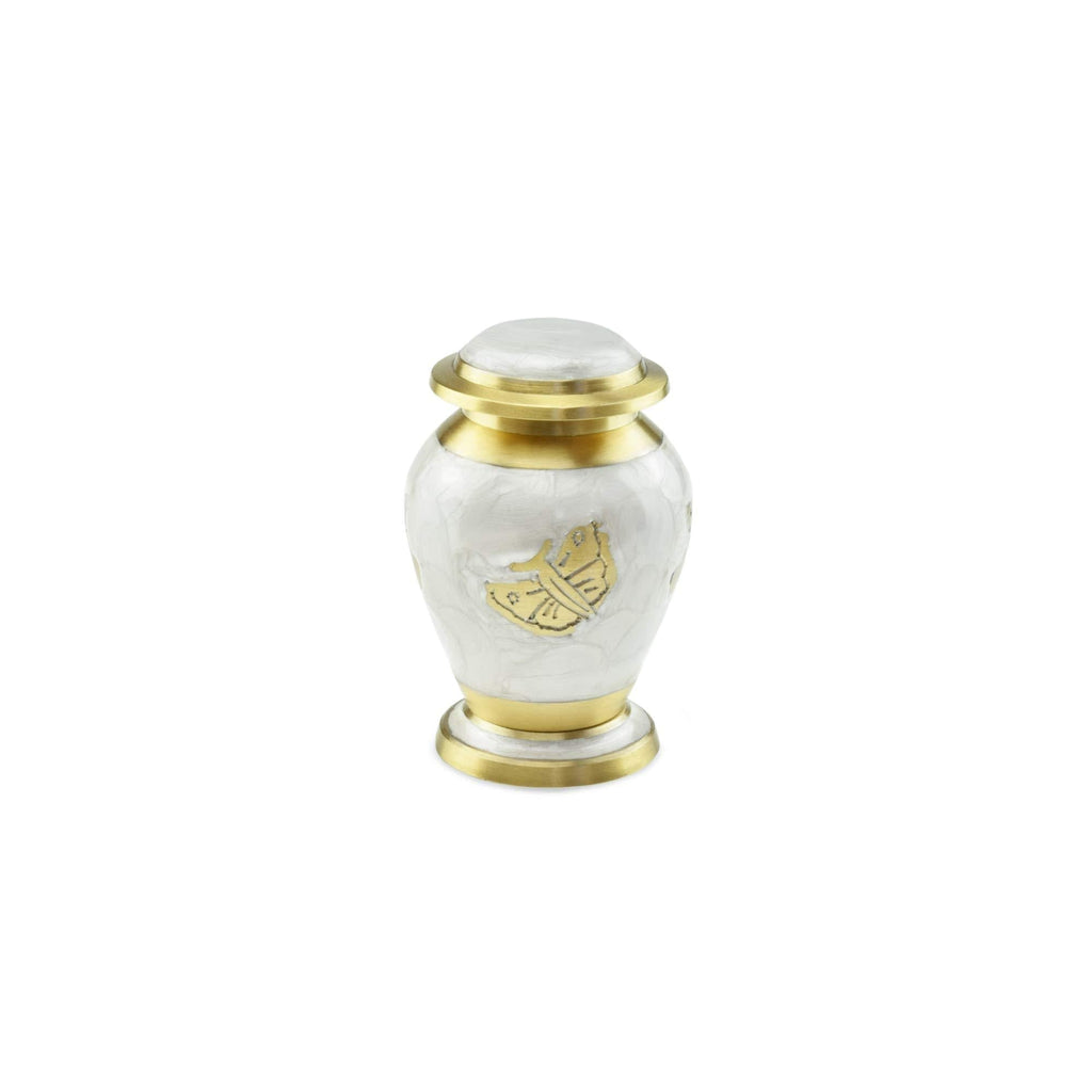 Cherished Urns Kaleidoscope White Pearl Butterfly Keepsake Cremation Urn for Ashes - PawsPlanet Australia