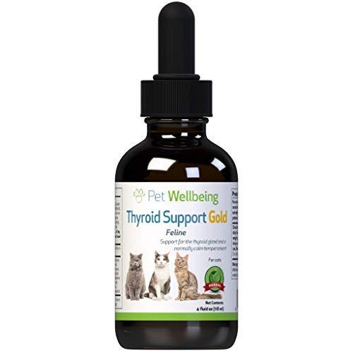 Pet Wellbeing Thyroid Support Gold For Cats - Natural Support For Feline Thyroid Gland And Normal Calm Temperament - 4Oz (59Ml) - PawsPlanet Australia