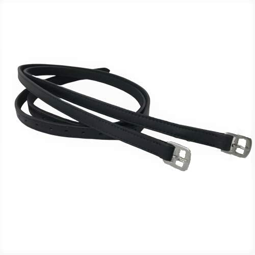 Harrington Marley HAND MADE LEATHER STIRRUP LEATHERS BLACK ADULT 54" CHILD 48" NON STRETCH LINED 48" - PawsPlanet Australia