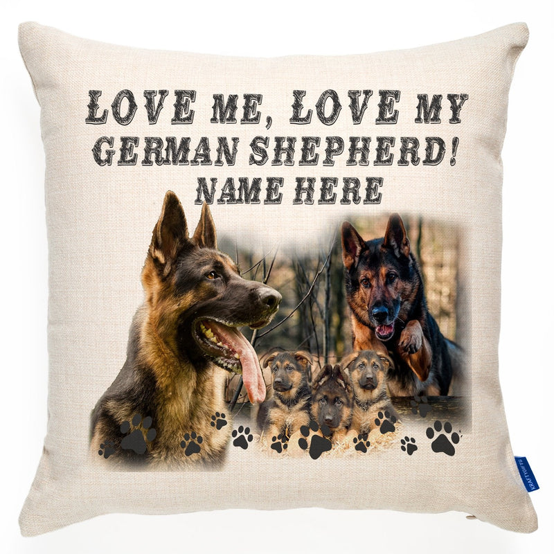 Personalised German Shepherd Dog Cushion Pillow Cover | Love Quote Puppy / Pet Gift - PawsPlanet Australia