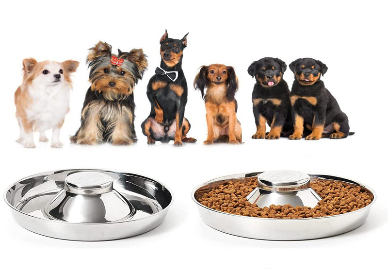 King International Stainless Steel 2 Puppy Bowls,Puppy Food Bowl,Puppy Bowls for Small Dogs,29cm,Puppy Bowl,Puppy Supplies,Puppy Feeder,Puppy Feeding Bowls for Litters - PawsPlanet Australia
