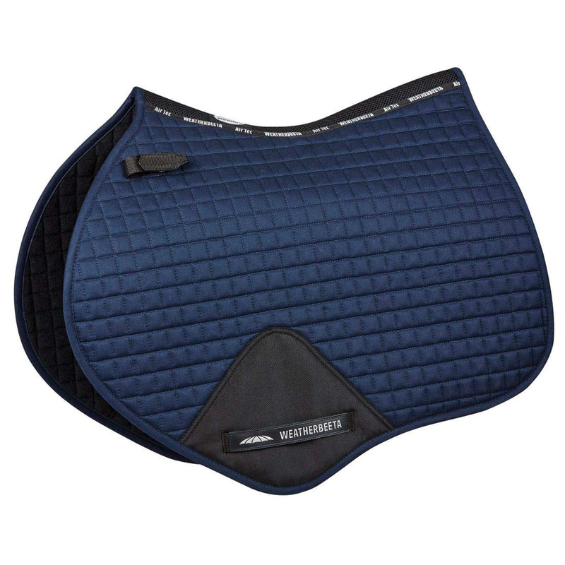 Weatherbeeta Prime Jump Shaped Saddle Pad - Navy - Breathable - Jump Saddle Pad Full Black - PawsPlanet Australia