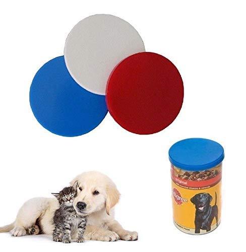 THUKRAL HAULAGE LIMITED Set of 3 Can Covers Storage Cat Dog Pet Food Tin Lids Reusable Standard Size Fits All - PawsPlanet Australia