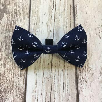 Ditsy Pet Navy Anchor Dickie Bow Small - PawsPlanet Australia
