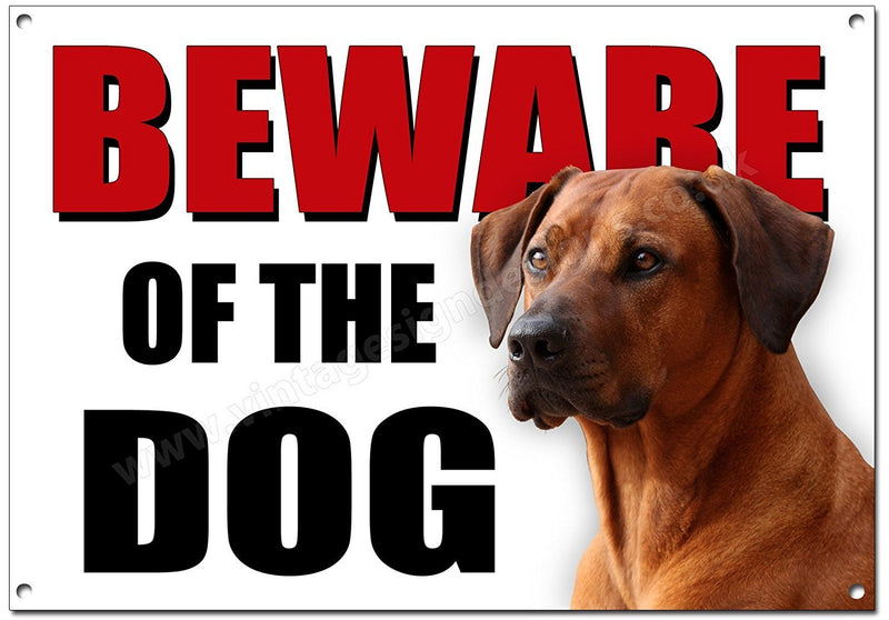 Vintage Sign Designs Beware of the Dog Rhodesian Ridgeback - PawsPlanet Australia