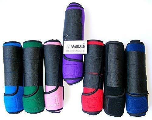 Amidale MEDICINE BRUSHING SUPPORT BOOTS HORSE EQUESTRIAN NEW 10 COLORS (COB, PINK) COB - PawsPlanet Australia