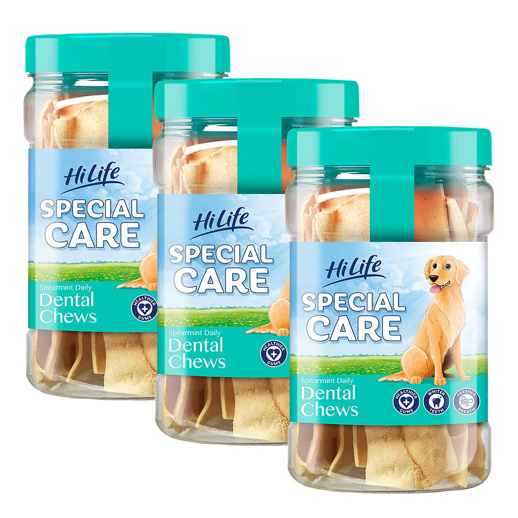 HiLife Special Care Daily Dental Dog Chews Spearmint '3 x Jars - Total 36 Chews' 12 Count (Pack of 3) - PawsPlanet Australia