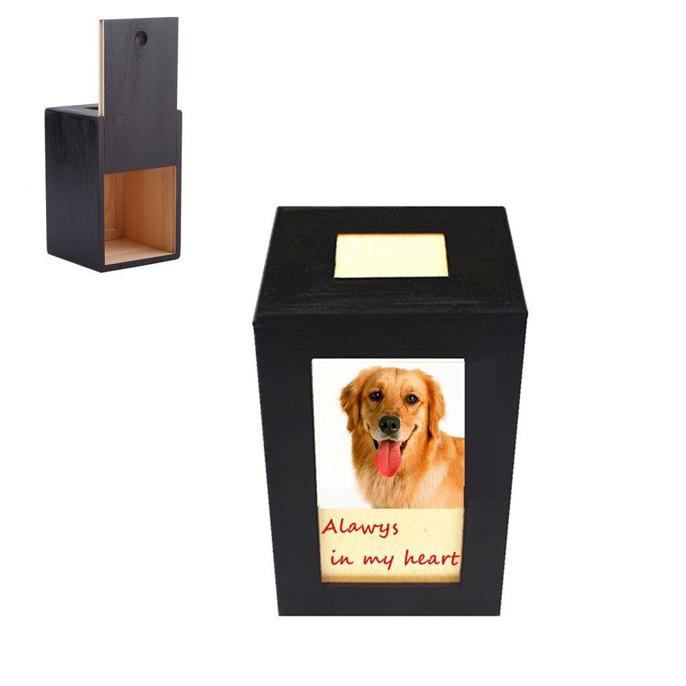 Meiyaa Pet Urn Box, Wooden Pet Cremation Urn Pet Memorial Photo Box for Dog，Cat and Small Animals - PawsPlanet Australia