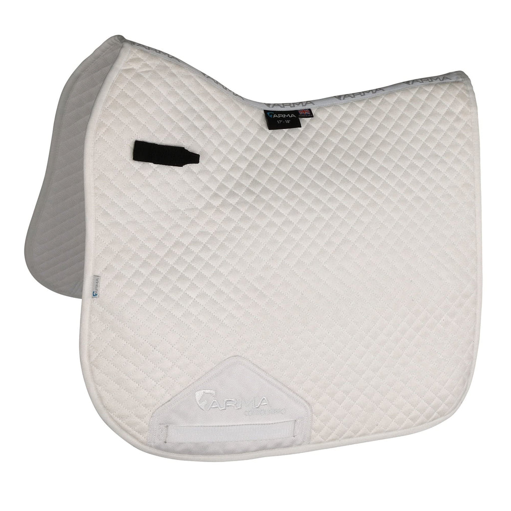 Shires ARMA Full Size Suede Dressage Saddlecloth - White 17-18" - PawsPlanet Australia