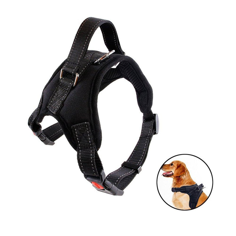 Bello Luna Dog Harness Adjustable Refletive Dog Vest Harness with Handle and Padded Saddle Style-Black/M M - PawsPlanet Australia