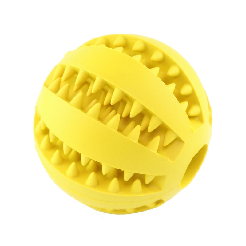 XiaoRui Pet natural rubber chewing ball, dog interactive training toy ball, safe and non-toxic cleaning ball 7 cm.(yellow) Yellow - PawsPlanet Australia