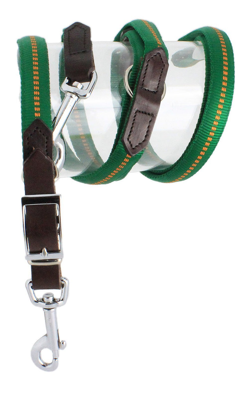 Koch G-Adventure GL4401512 Nylon Leather Leash 3-Way Adjustable Padding Small Green - PawsPlanet Australia