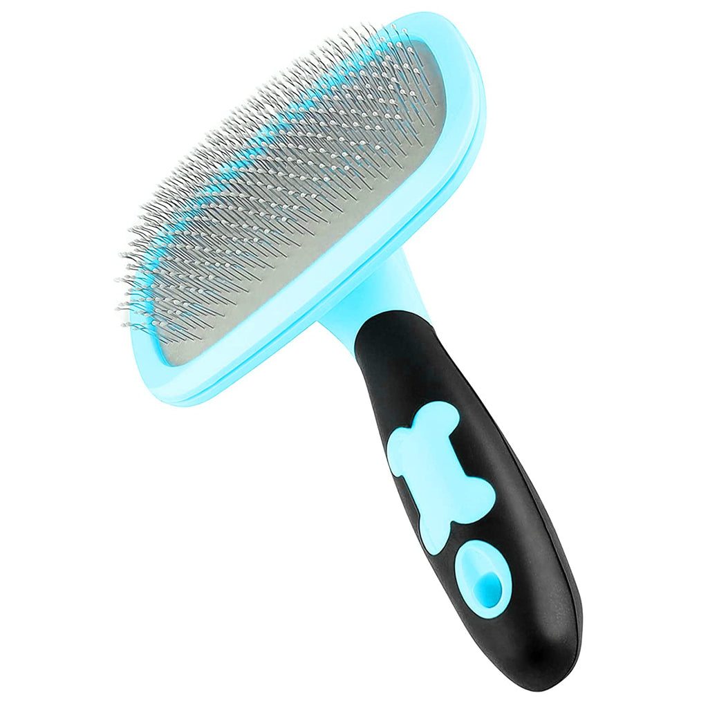 Makerfire Slicker Brush Large, 360 Degree Rotation Flexible Slicker Brush for Long Haired Dog, Pet Dog Cat Slicker Brush, Pet Teezer Brush (Large, Blue) - PawsPlanet Australia