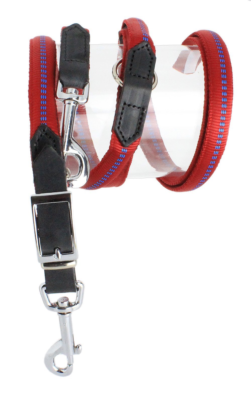 Koch G-Adventure GL4401902 Nylon Leather Leash 3-Way Adjustable Padding M Red - PawsPlanet Australia