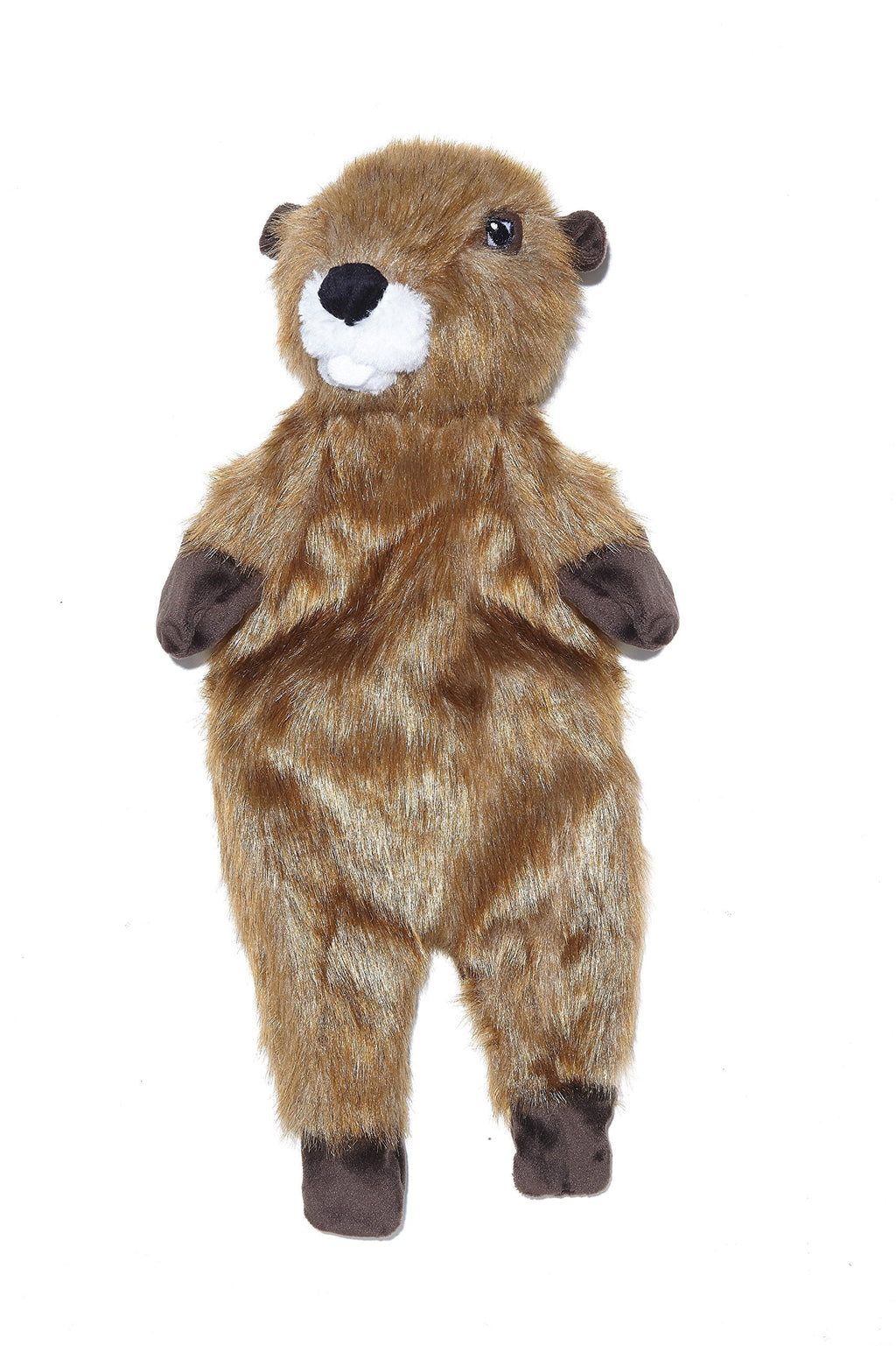 Pistachio Pet Plush Dog Toy - Unstuffed Beaver With Squeaker. (Large) Large - PawsPlanet Australia