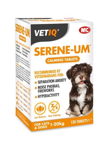 VetIQ Serene-UM Calming Tablets for Cats & Dogs 1-20kg x Size: 120 Pack - PawsPlanet Australia