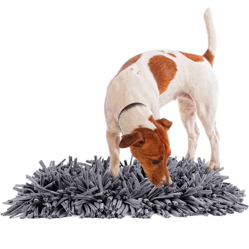 Snuffle Mat for Dogs- Feeding Mat for Dogs (12" x 18") - Grey Feeding Mat - Encourages Natural Foraging Skills - Easy to Fill - Durable and Machine Washable - Perfect for Any Breed (gray) - PawsPlanet Australia