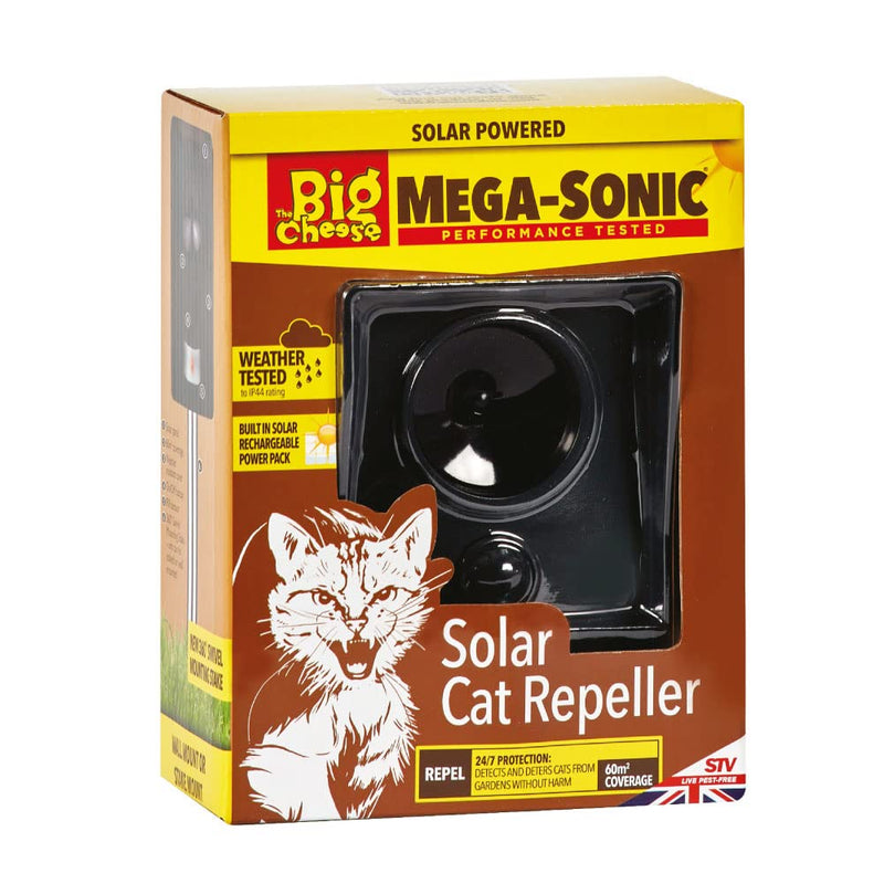 Defenders STV601 Mega-Sonic Solar Cat Repeller, Motion Activated Cat Repellent, Solar Powered, Green, 6.8 x 8.8 x 13 cm - PawsPlanet Australia