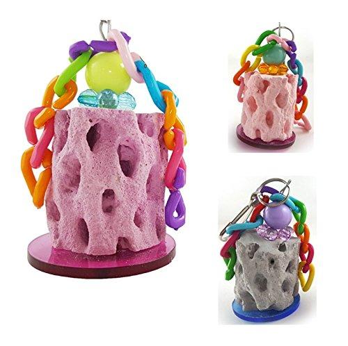 Hypeety Bird Chew Toy Calcium Teeth Grinding Chew Treats Toy for Hamster Bird Parrot African Grey Parakeets Cockatiels Conures Amazons Small Animal Cage Hanging Color Random - PawsPlanet Australia