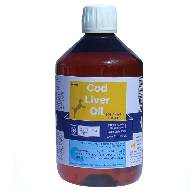 Pure Cod Liver Oil Liquid for Dogs - 500ml - PawsPlanet Australia